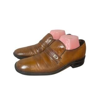 Vintage 1960s Killer Mod Leather Dress Shoes By Freeman Slip On Size 9.5 C Rare